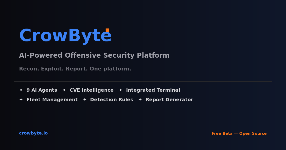 CrowByte — AI-Powered Offensive Security Platform